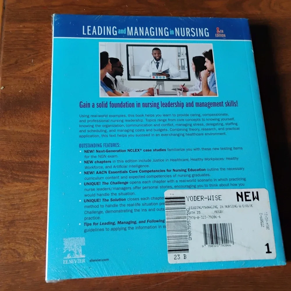Leading and Managing in Nursing 8th‎ Edition Textbook Yoder-Wise, Sportsman, NEW